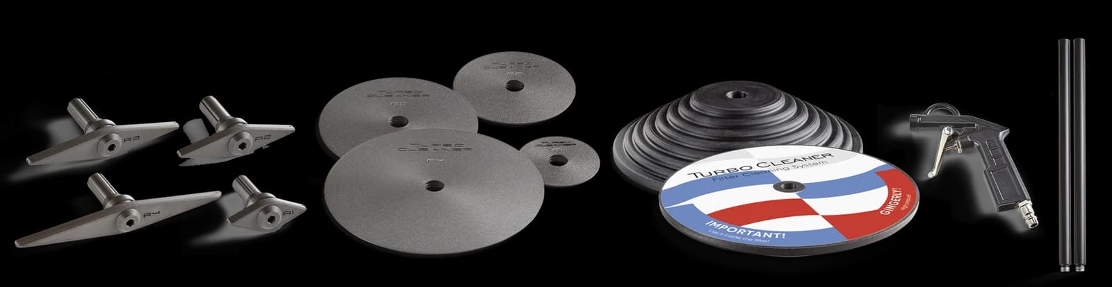 Interchangeable rotors, cone restrictor, pneumatic gun and extension rod